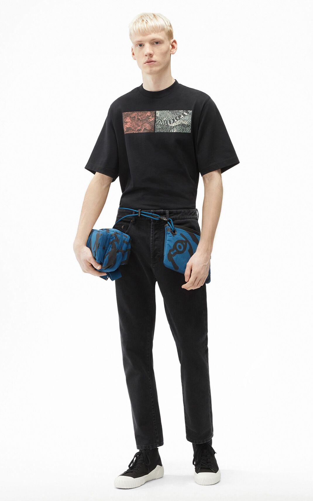 Kenzo Cropped Jeans Hombre Negras | 1302648-SX